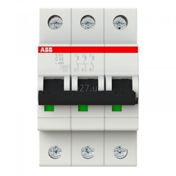 Автоматичний вимикач ABB 2CDS253001R0634 S200 S203-C63