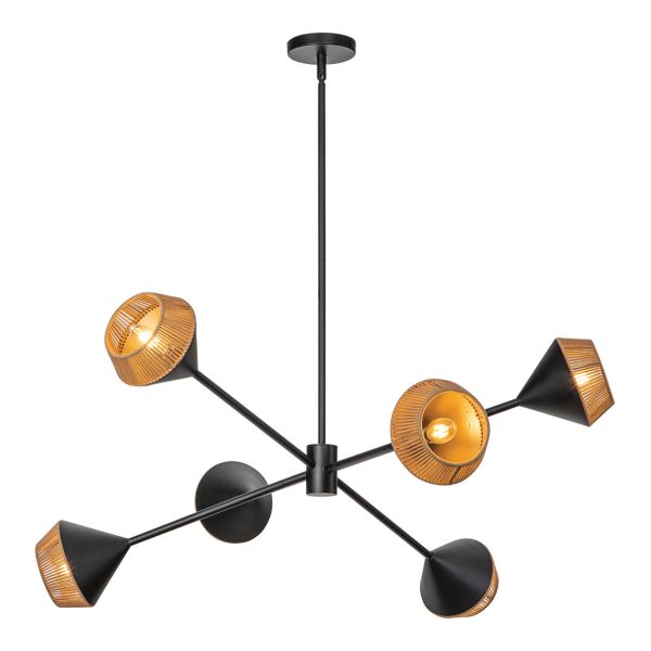 Люстра Alora Mood ALM-DAPHNE6-MB Daphne 1 lt Large Matte Black/Natural