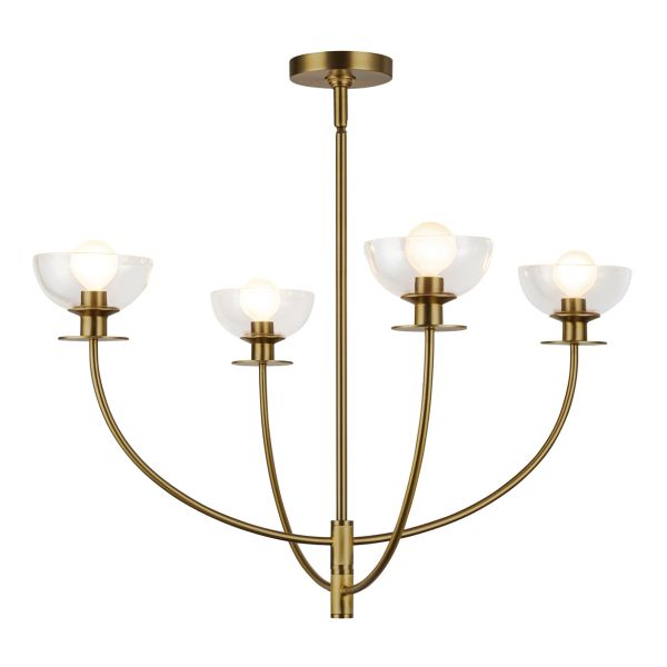 Люстра Alora Mood ALM-SYLVIA4-BG-CL Sylvia 1 lt Semi Flush Brushed Gold