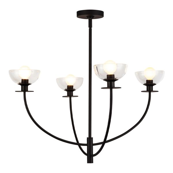 Люстра Alora Mood ALM-SYLVIA4-BK-CL Sylvia 1 lt Semi Flush Matte Black