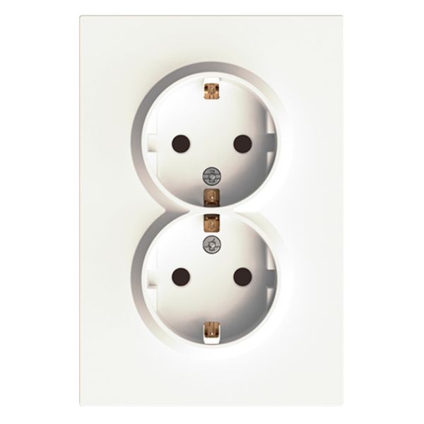 Розетка подвійна 220В Ardero 80720 Soft ER122-W