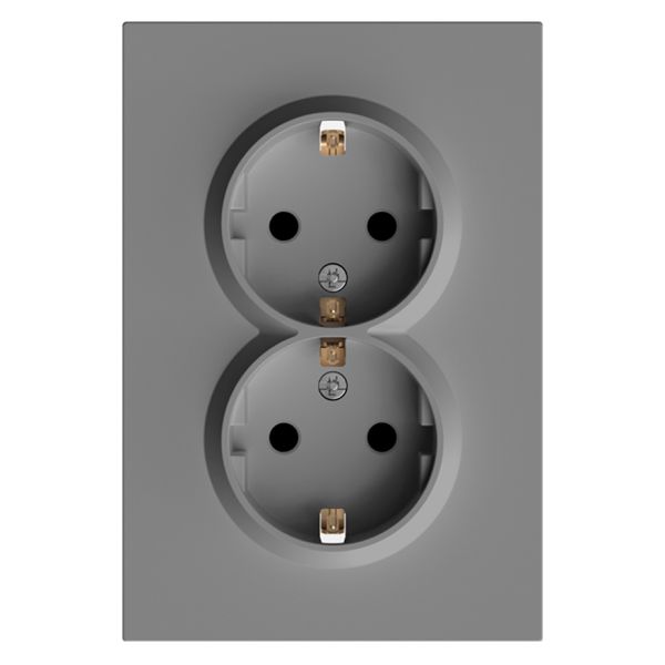 Розетка подвійна 220В Ardero 80772 Soft ER122-G