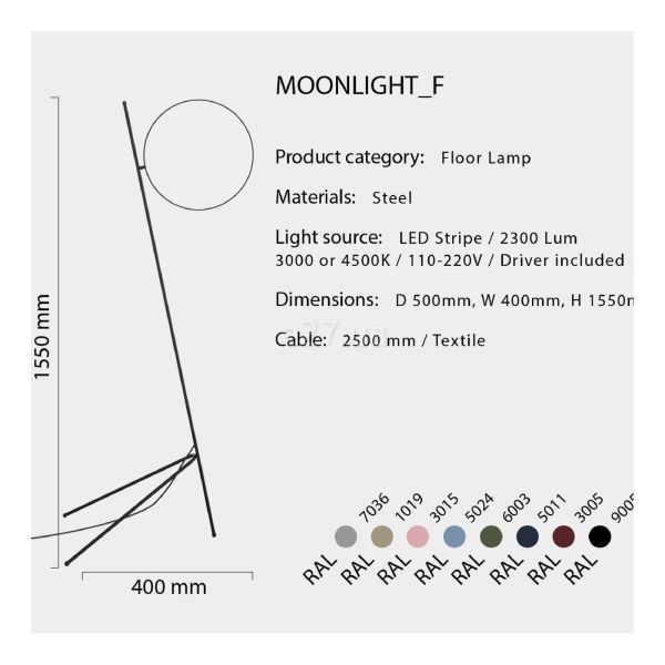 Зображення з інформацією про товар Babich MOONLIGHT_F RAL6003 3000K