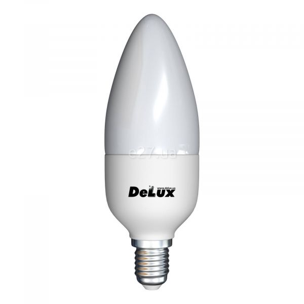 Лампа світлодіодна Delux 90002754 потужністю 5W. Типорозмір — BL37B з цоколем E14, температура кольору — 4100K