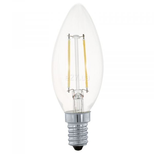 Лампа світлодіодна Eglo 11492 потужністю 2W. Типорозмір — C37 з цоколем E14, температура кольору — 2700K