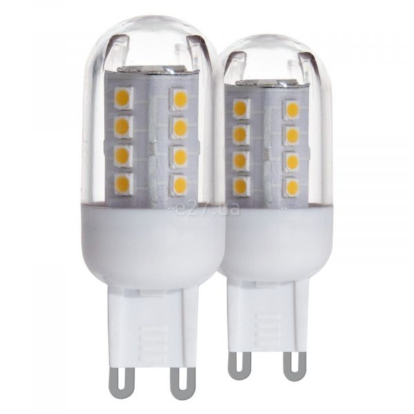 Лампа светодиодная Eglo 11513 мощностью 2.5W. Типоразмер — T20 с цоколем G9, температура цвета — 3000K. В наборе 2шт.