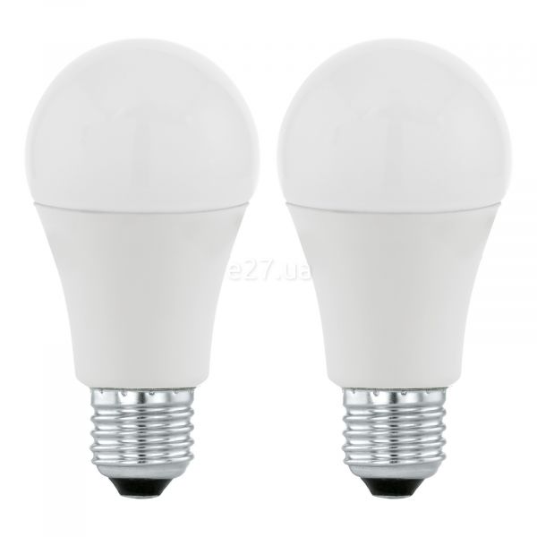 Лампа светодиодная Eglo 11543 мощностью 5.5W. Типоразмер — A60 с цоколем E27, температура цвета — 3000K. В наборе 2шт.