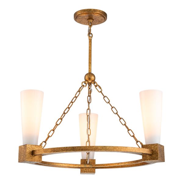 Люстра Elstead KRISTY3-DG-OPAL Kristy 3 lt Distressed Gold