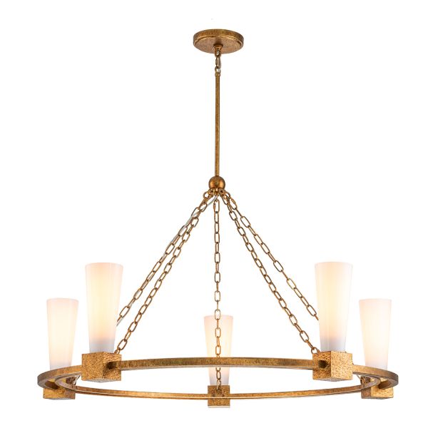 Люстра Elstead KRISTY5-DG-OPAL Kristy 5 lt Distressed Gold