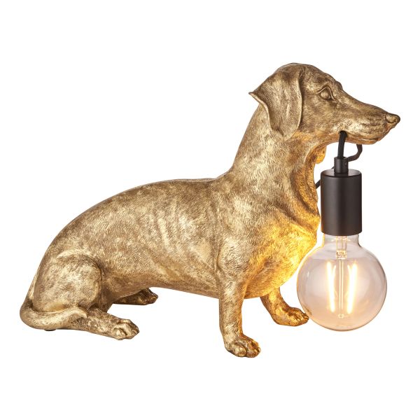 Настольная лампа Endon 101187 Dachshund Table, Vintage gold paint & matt black