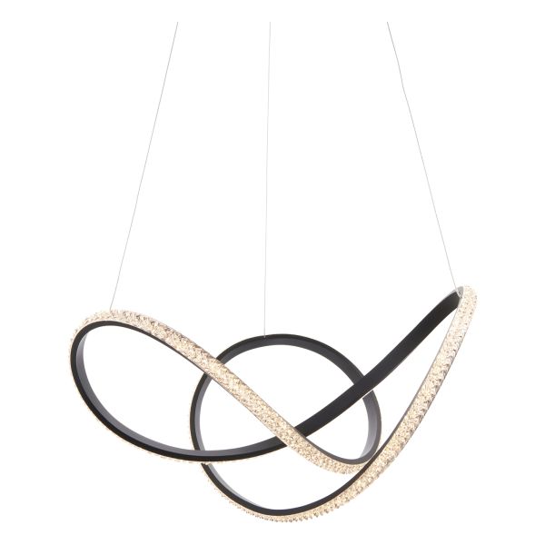 Люстра Endon 102256 Francisca Pendant, Textured black & clear faceted acrylic