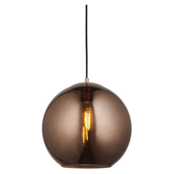 Підвісний світильник Endon 102930 Boli Pendant, Copper mirrored glass & matt black paint