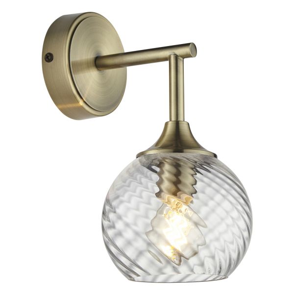 Бра Endon 103173 Allegra Wall, Antique brass plate & clear spiral glass