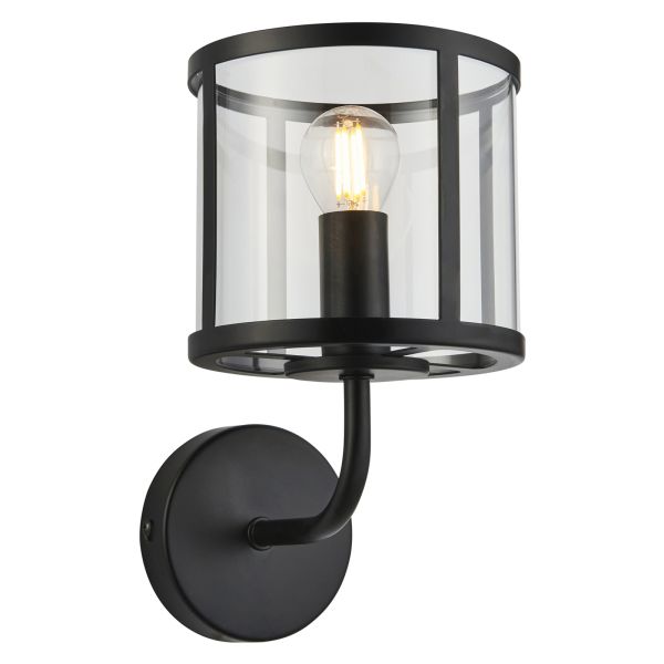 Бра Endon 104193 Hopton Wall, Matt black & clear glass