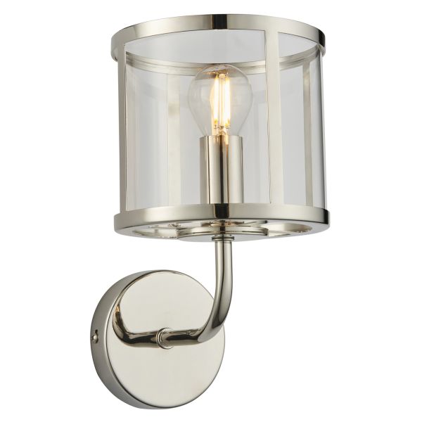 Бра Endon 106003 Hopton Wall, Bright nickel plate & clear glass