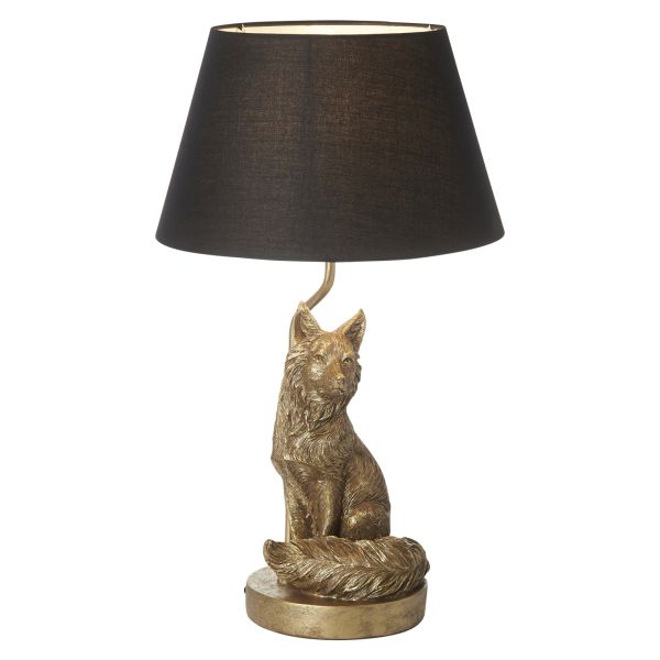 Настольная лампа Endon 106796 Fox Table, Vintage gold paint & black fabric