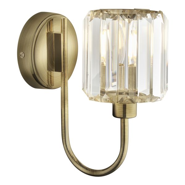 Бра Endon 107803 Berenice Wall, Antique brass plate & clear glass