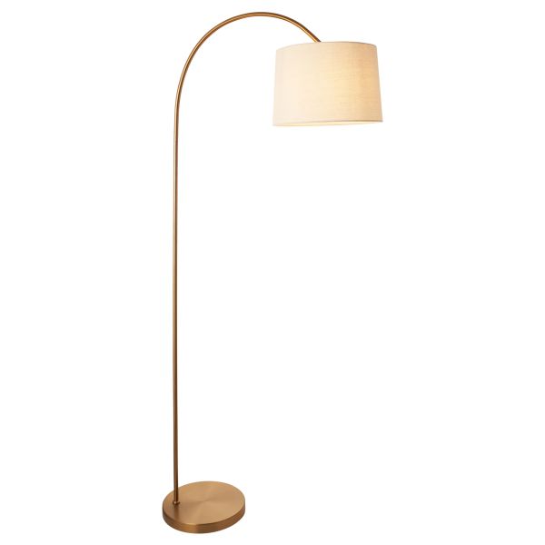 Торшер Endon 110645 Carlson Floor, Warm brass plate & natural fabric