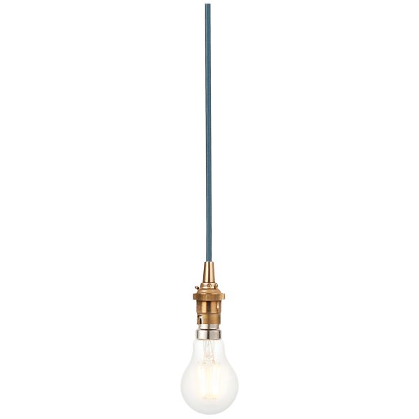 Подвесной светильник Endon 111511 Eltham Cable Set, Brushed aged brass plate & blue flex