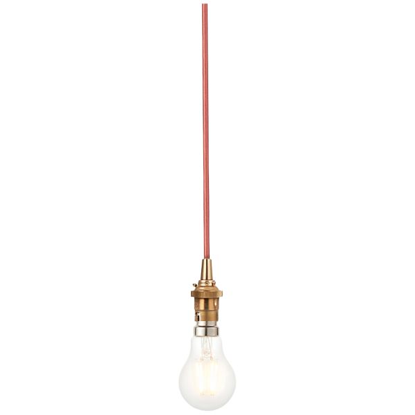 Подвесной светильник Endon 111512 Eltham Cable Set, Brushed aged brass plate & red flex