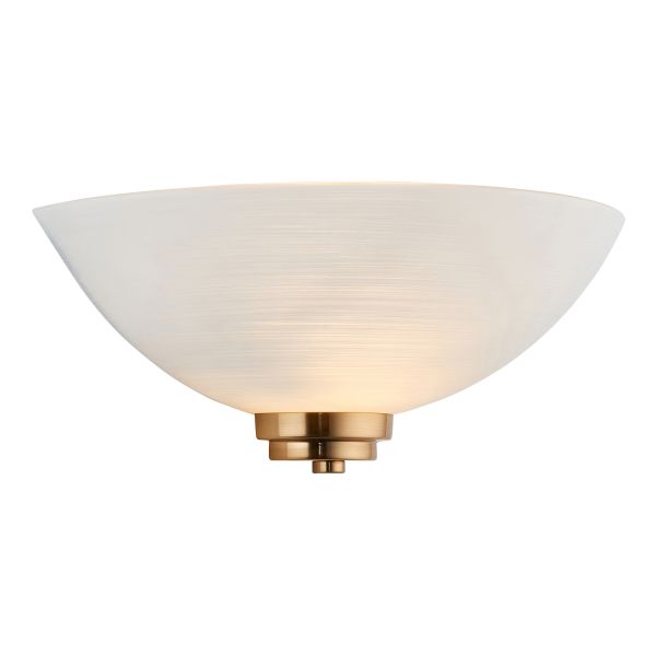 Бра Endon 112439 Welles Wall, Brushed aged brass plate & white glass