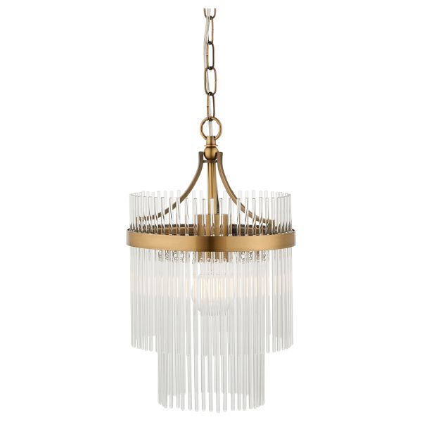 Люстра Endon 112572 Marietta Pendant, Antique brass plate & clear glass