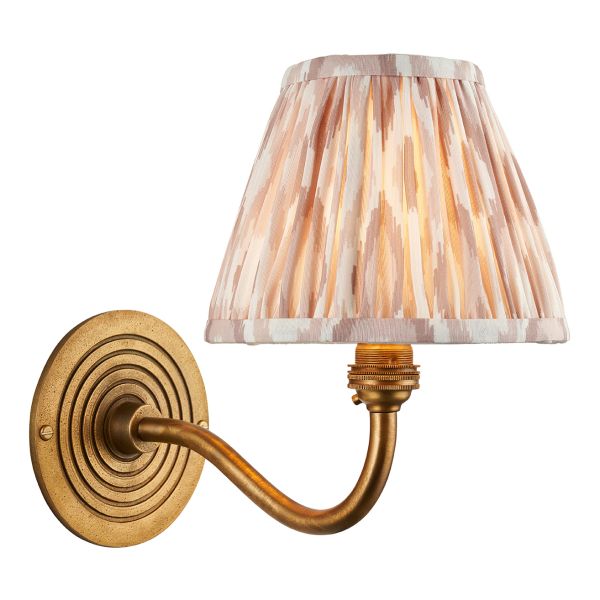 Бра Endon 114102 Ripple Curve & Ikat 16cm Wall, Antique brass & neutral print fabric