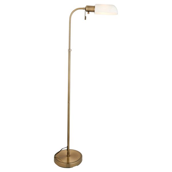 Торшер Endon 114204 Pharmacy Reader Floor, Antique brass plate & opal glass