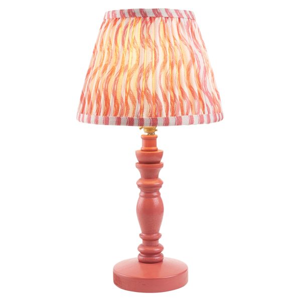Настольная лампа Endon 114271 Bibury & Ripple 20cm Table, Satin pink clay paint & coral pink fabric