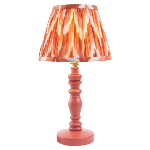 Настольная лампа Endon 114273 Bibury & Zigzag 20cm Table, Satin pink clay paint & apricot orange fabric