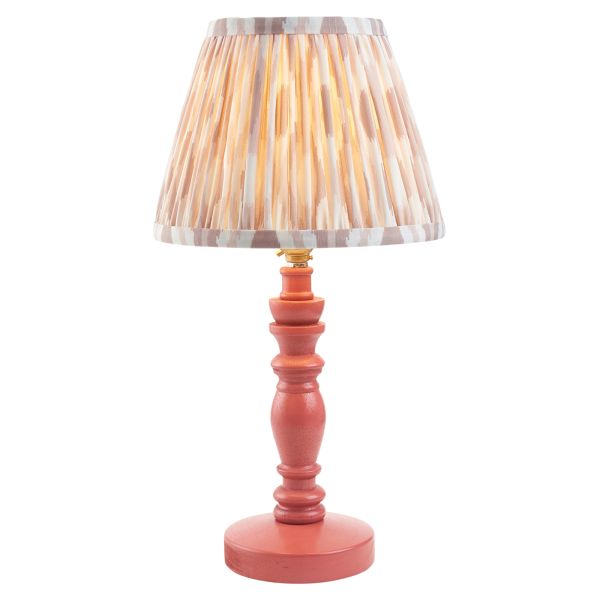 Настольная лампа Endon 114279 Bibury & Ikat 20cm Table, Satin pink clay paint & neutral print fabric