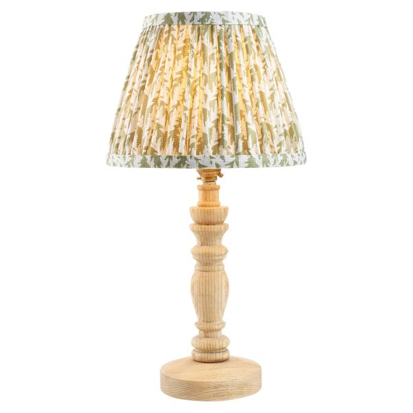 Настольная лампа Endon 114285 Bibury & Leaf 20cm Table, Natural ash & herb garden green fabric