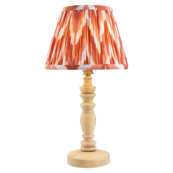 Настольная лампа Endon 114291 Bibury & Zigzag 20cm Table, Natural ash & apricot orange fabric