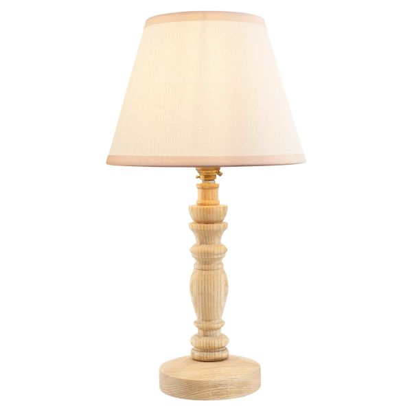Настольная лампа Endon 114296 Bibury & Ivy 20cm Table, Natural ash & vintage white fabric