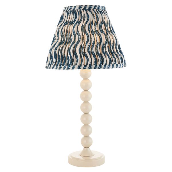 Настольная лампа Endon 114682 Higgledy & Ripple 25cm Table, Gloss almond white paint & marlin blue fabric