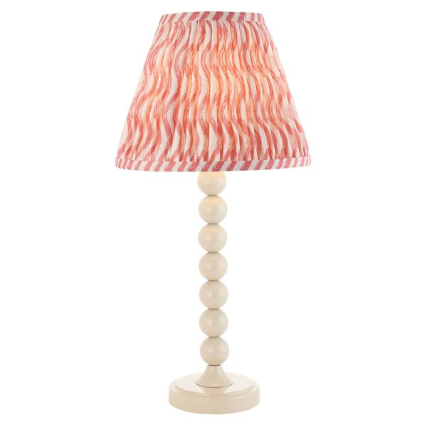 Настольная лампа Endon 114686 Higgledy & Ripple 25cm Table, Gloss almond white paint & coral pink fabric