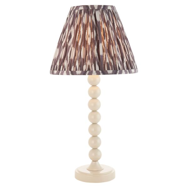 Настольная лампа Endon 114689 Higgledy & Ikat 25cm Table, Gloss almond white paint & pearl grey fabric