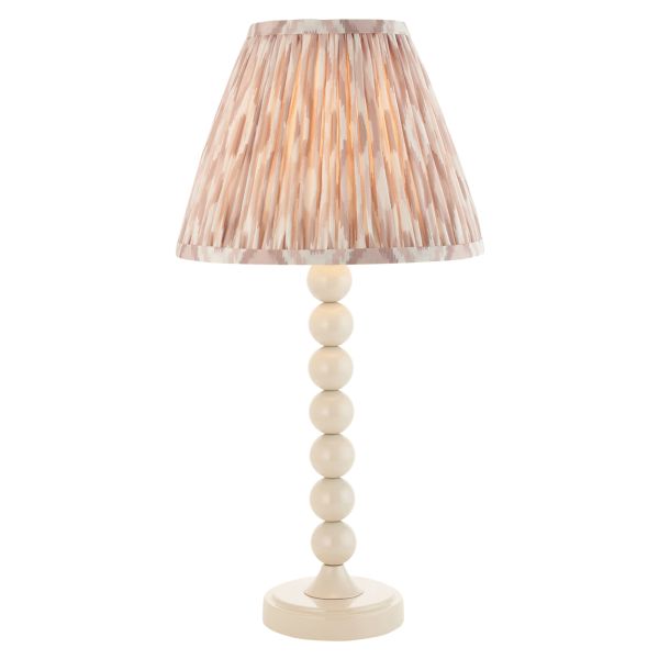 Настольная лампа Endon 114694 Higgledy & Ikat 25cm Table, Gloss almond white paint & neutral print fabric
