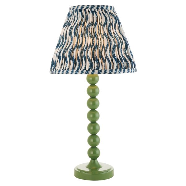 Настольная лампа Endon 114698 Higgledy & Ripple 25cm Table, Gloss cotswold green paint & marlin blue fabric
