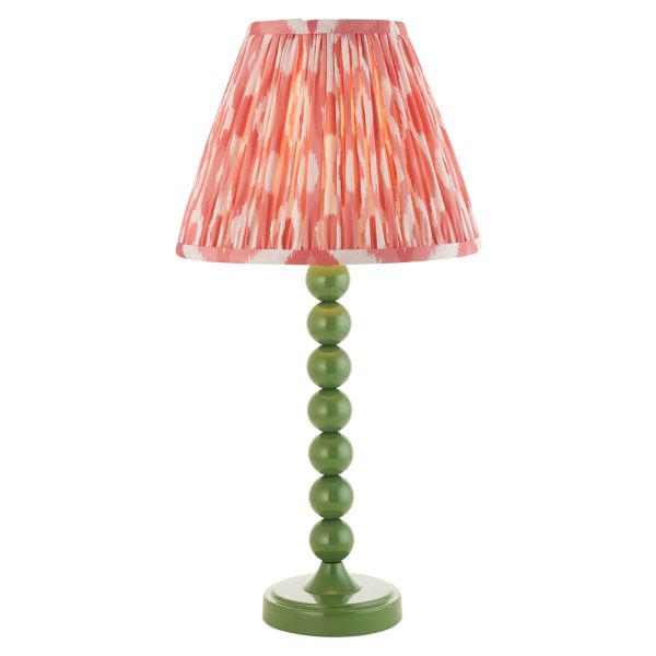 Настільна лампа Endon 114700 Higgledy & Ikat 25cm Table, Gloss Cotswold green & coral pink fabric