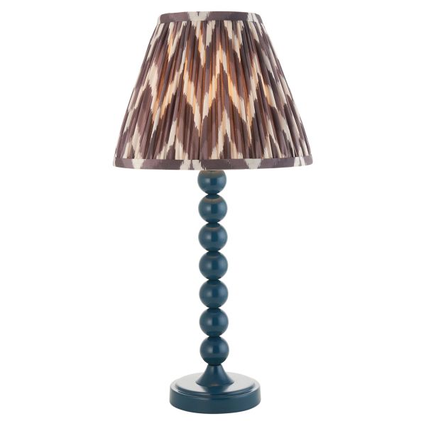 Настольная лампа Endon 114714 Higgledy & Zigzag 25cm Table, Gloss marlin blue paint & pearl grey fabric