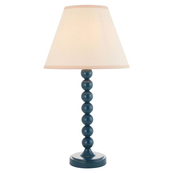 Настольная лампа Endon 114724 Higgledy & Ivy 25cm Table, Gloss marlin blue paint & vintage white fabric