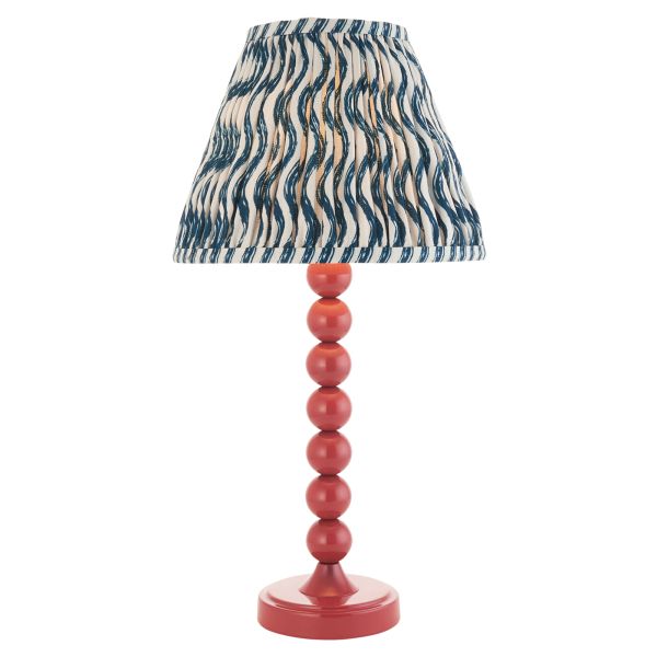 Настольная лампа Endon 114729 Higgledy & Ripple 25cm Table, Gloss pink clay paint & marlin blue fabric