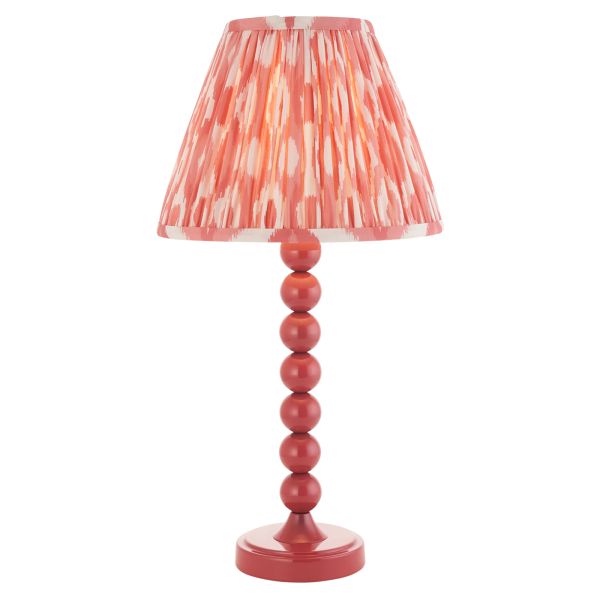 Настільна лампа Endon 114731 Higgledy & Ikat 25cm Table, Gloss pink clay paint & coral pink fabric