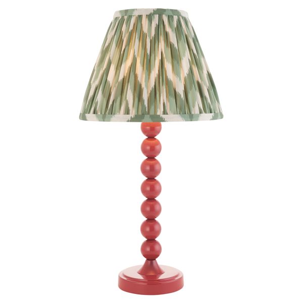 Настольная лампа Endon 114734 Higgledy & Zigzag 25cm Table, Gloss pink clay paint & cotswold green fabric