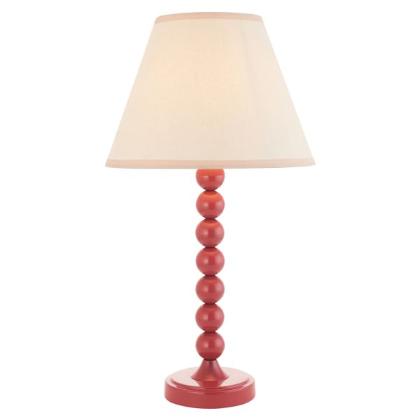 Настольная лампа Endon 114740 Higgledy & Ivy 25cm Table, Gloss pink clay paint & vintage white fabric