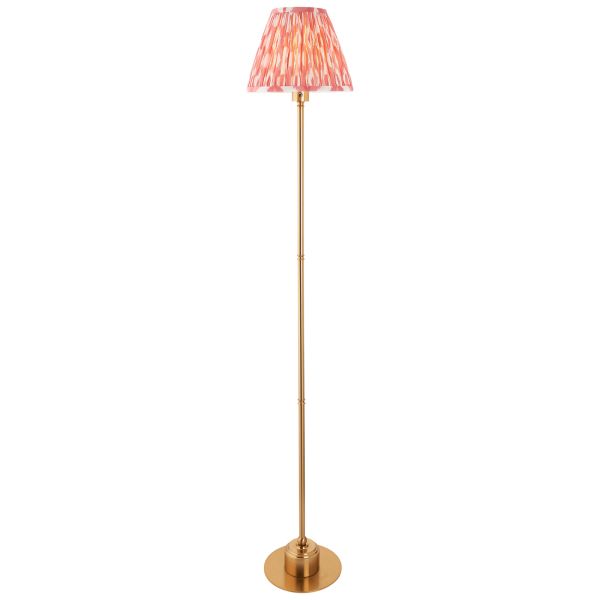 Торшер Endon 114764 Burley Rechargeable & Ikat 25cm Floor, Brushed aged brass plate & coral pink fabric
