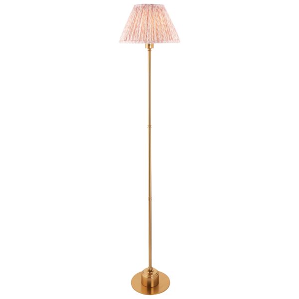 Торшер Endon 114784 Burley Rechargeable & Leaf 30cm Floor, Brushed aged brass plate & peachy keen fabric