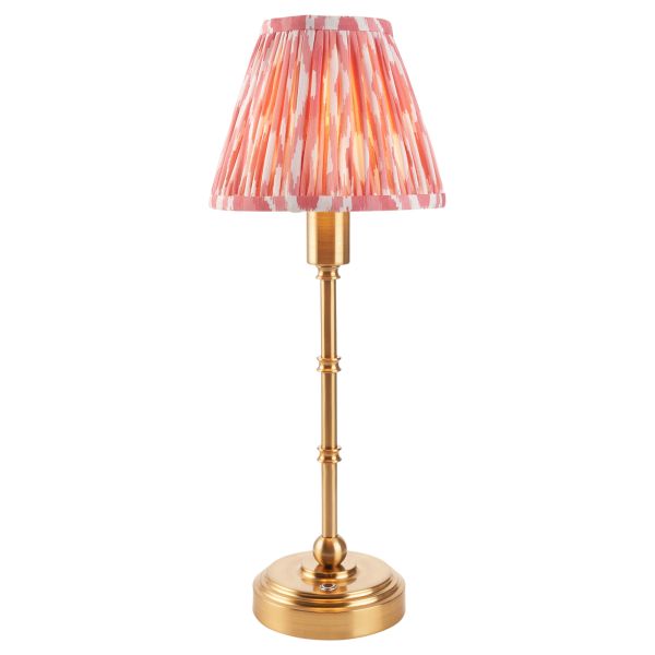 Настільна лампа Endon 114798 Burley Rechargeable & Ikat 16cm Table, Brushed aged brass plate