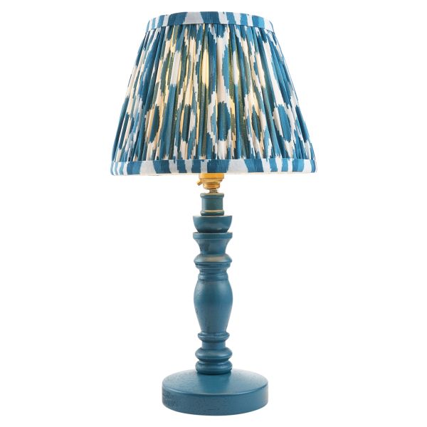 Настольная лампа Endon 115092 Bibury & Ikat 20cm Table, Satin marlin blue paint & marlin blue fabric